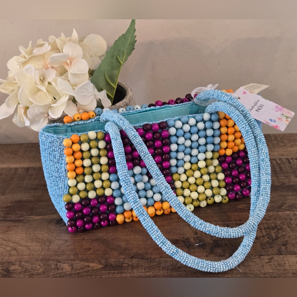Made in India multi colored bead bag Tik Tok Viral
